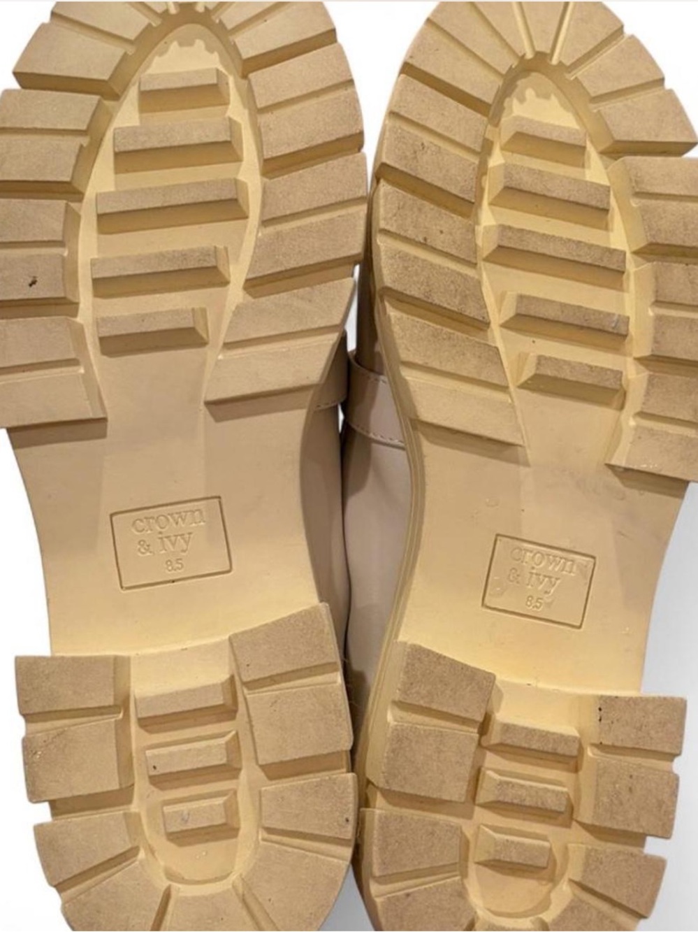 Crown&Ivy Lenny Lug Sole Loafer | Gray & Yellow | Ebellished buckles | Size 8.5 - Picture 7 of 7